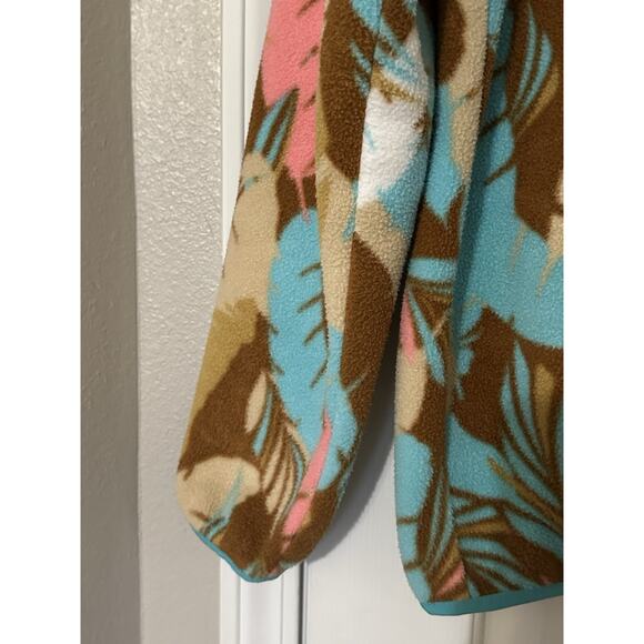 Patagonia Synchilla Snap-T Fleece Pullover Teal Pink Floral Camo Medium - Picture 8 of 11